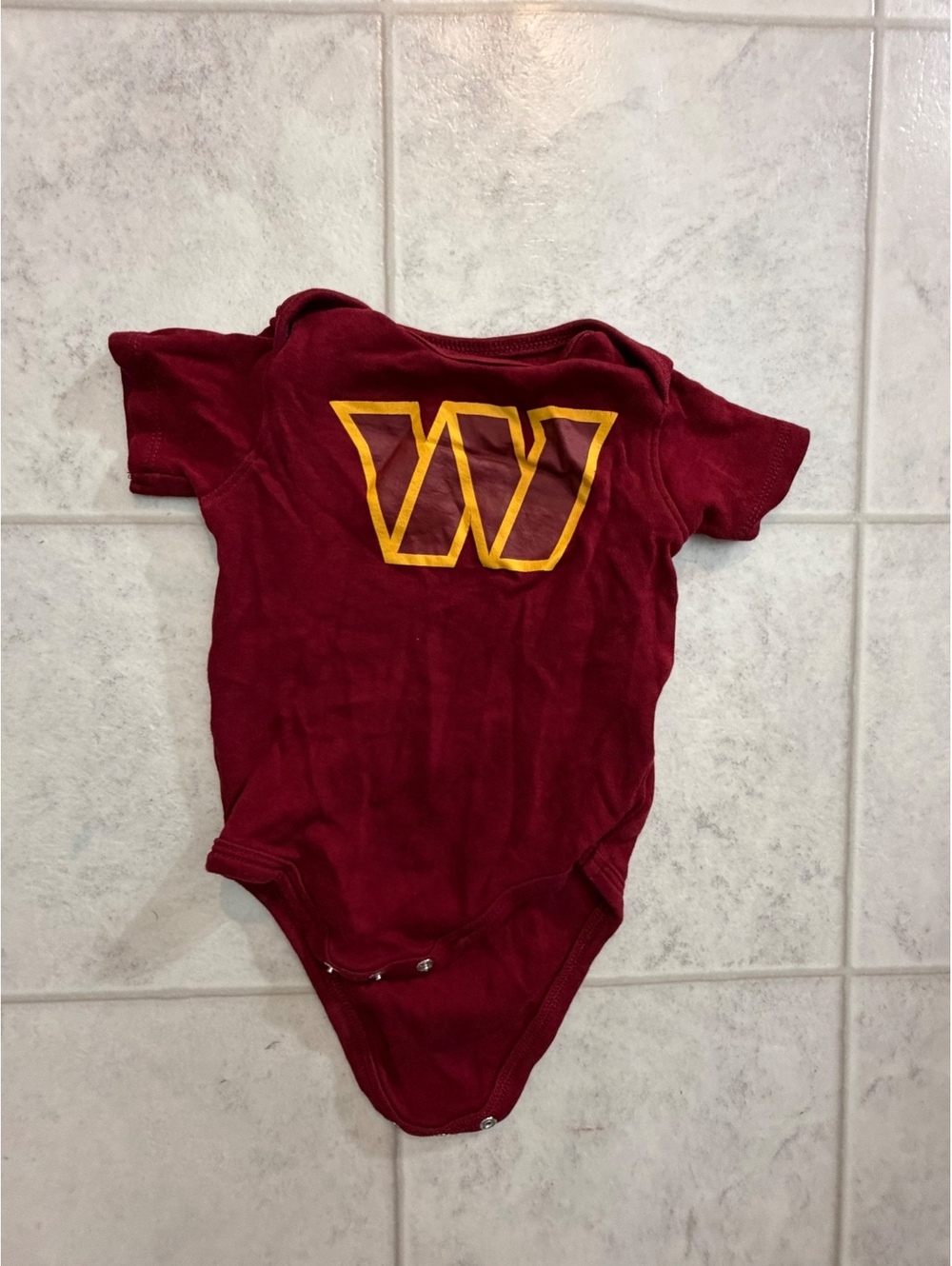 Washington NFL burgundy baby bodysuit